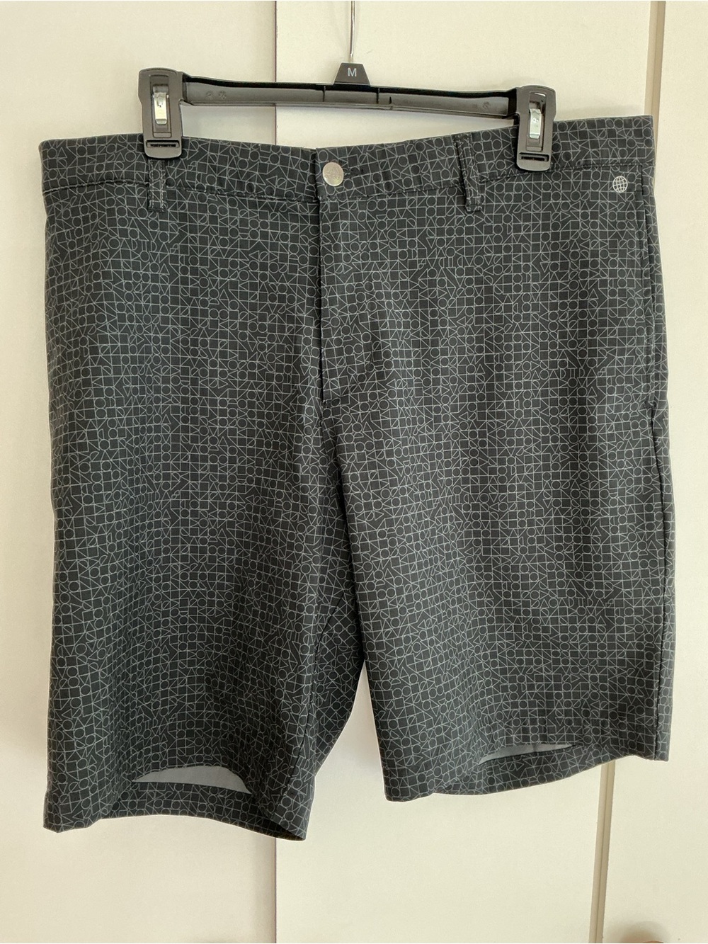 adidas Men's Charcoal Gray Geometric Golf Shorts